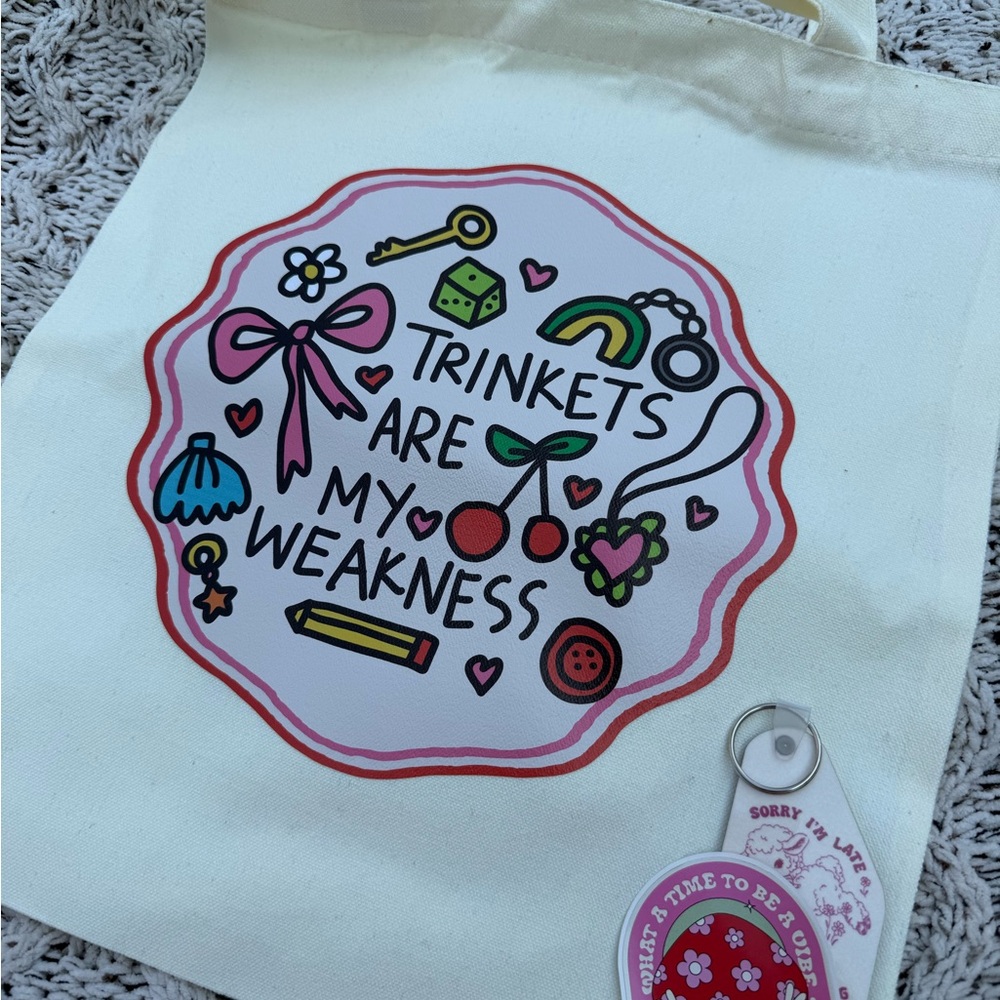 Colorful Canvas Tote Bag with Fun Graphics